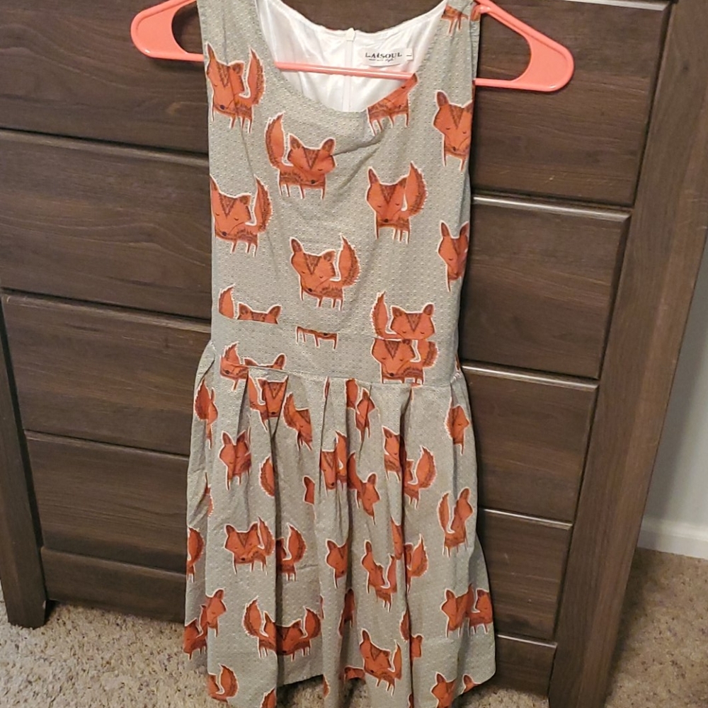 LA Soul green fox pattern dress